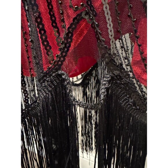 FUNDAISY STUNNING Red & black Sequin Flapper Dress Size XS - Picture 6 of 13